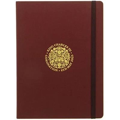 Image of Letts of London King Charles Coronation Notebook Burgundy