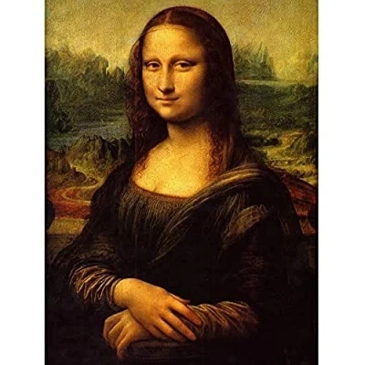 Image of Wee Blue Coo Cultural Leonardo Da Vinci Mona Lisa Old Master Detail Large Art Print Poster Wall Decor 18x24 inch