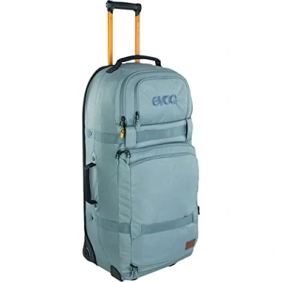 Image of EVOC World Traveller 125l Trolley Travel Bag (extendable Telescopic Handle, Exchangeable &amp; Smooth Rolling Skate Wheels, Stable EVA Bottom Construction, Compartment Division, Extra Light), Steel Grey