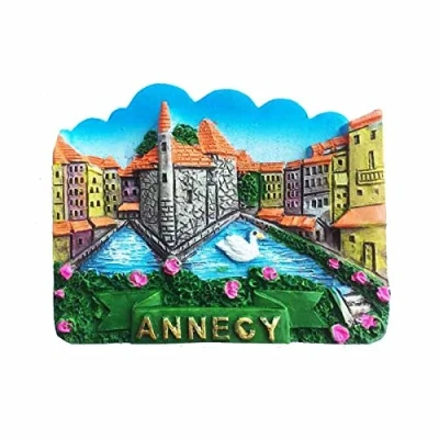 Image of Wedare Annecy 3D Refrigerator Magnet,Alps France Souvenirs,Hand Made Fridge Magnet,Creative Home and Kitchen Decoration Magnetic Sticker