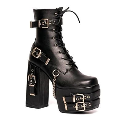 Image of LAMODA Women&#039;s Diligence Ankle boot, Black PU, 4 UK