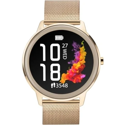 Image of Sekonda Flex Womens 42mm Smart Watch with Heart Rate and Sleep Monitor, Daily Activity, Sports, Music, Weather &amp; Message Functions, Mesh Strap