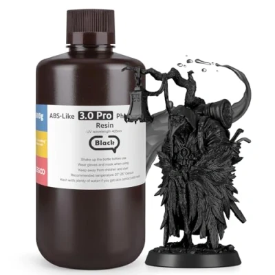 Image of ELEGOO ABS Like Resin 3.0 Pro Resin, UV 3D Printer with Strong Scratch Resistance and Impact Resistance, Photopolymer for LCD Black 1000g