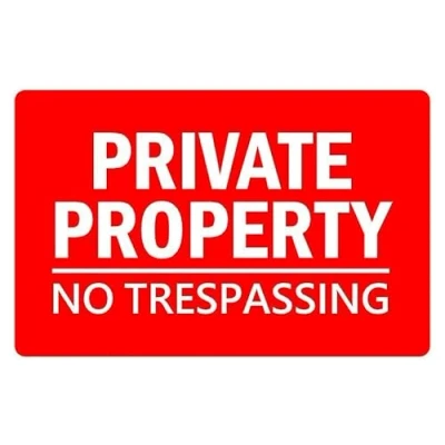 Image of Private property no trespassing prohibition sign 1mm flexible Plastic (200mm x 150mm)
