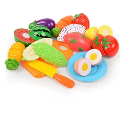 Image of NOPEILVI Toy Food Cutting Toys Play Fruits Vegetable Kitchen Educational 13Pcs Children Fruit Vegetables Pretend Playset