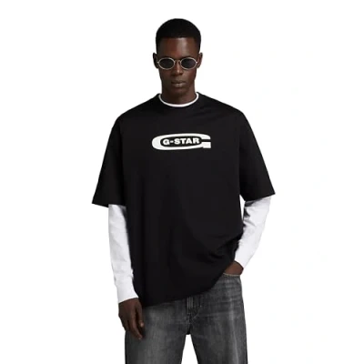 Image of G STAR RAW Men&#039;s Old School Logo Boxy T Shirt, black (dk D23904 C336 6484), S
