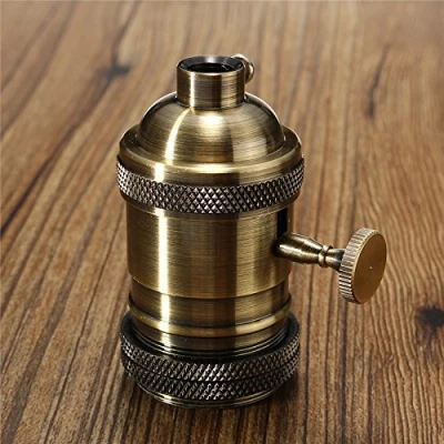 Image of MASUNN E26/E27 Retro Vintage Edison Industrial Light Bulb Lamp Holder Socket With Switch Bronze