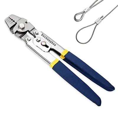 Image of Dechengbao Wire Rope Crimping Swaging Tool, Cable Crimps up to 2.2mm, Stainless Steel Tool,Wire for Aluminum Oval Sleeves, Crimp Ferrules, Loop Sleeve