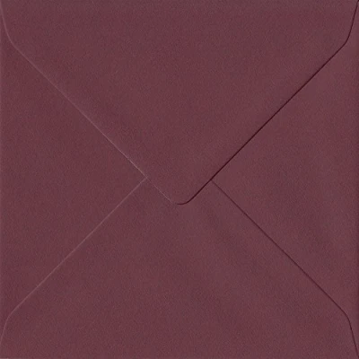 Image of Dark Burgundy Red 155mm x 120gsm Gummed Square Sized Envelope (Pack of 25)