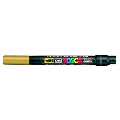 Image of Posca UNI BALL PCF 350 BRUSH TIP MARKER GOLD SINGLE PEN
