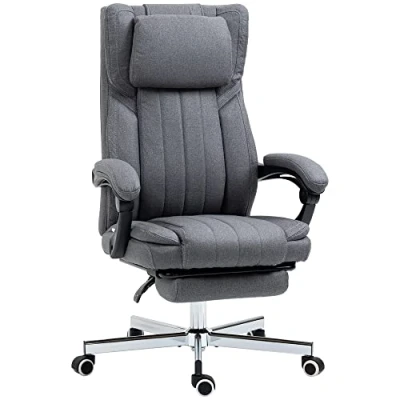 Image of HOMCOM Executive Office Chair, High Back Computer Desk Chair with Adjustable Headrest, Footrest, Reclining Dark Grey