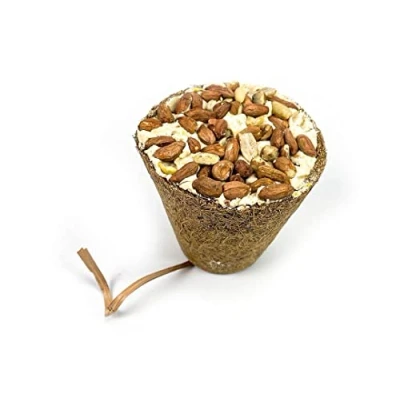 Image of Chubby Suet Filled Coconut Coir Fibre Bell Topped With Peanuts or Mealworms (Peanut, Single)
