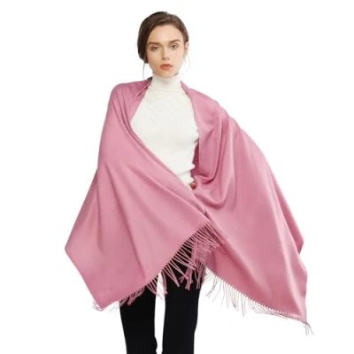 Image of RIIQIICHY Pashmina Scarf Pink Shawls And Wraps For Women Wedding Ladies Scarves Winter