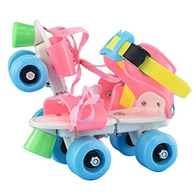Image of Ayaaa Roller skates children adjustable 4 wheel skate shoes, inline ice chrome ball bearings fitness shoes for girls boys beginners