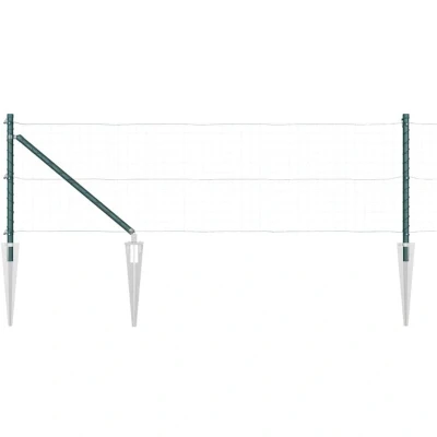 Image of vidaXL Fence Posts with Spike 52 pcs Ø32 mm 60 cm Galvanised Steel