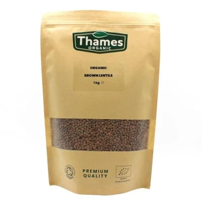 Image of Organic Brown Lentils 1kg High Fibre, Protein, No Additives, Preservatives, Raw, Vegan, GMO Free Perfect for Soups, Salads, and Curries Nutritious Flavorful Thames