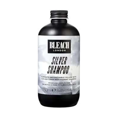 Image of Bleach London Silver Shampoo Vegan &amp; PETA Approved Purple Toning Formula, Neualises Yellow Tones Paraben Silicone Free (250 ml)