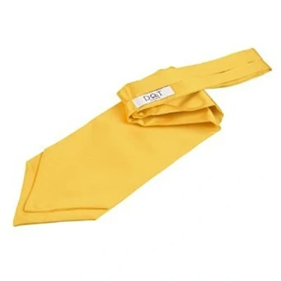 Image of DQT Plain Satin Wedding Self Tie Ascot Cravat for Men Marigold