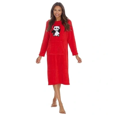 Image of INSIGNIA Womens Ladies Winter Warm Fleece Motif Nightshirt Night Shirt Nightie (New Red, XL)