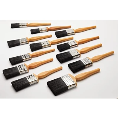 Image of ProDec Contractor Painter&#039;s Dozen 12 Piece Paint Brush Set for a Smooth Finish with Emulsion, Gloss, Satin Paints on Walls, Ceilings, Wood, Metal 2x 1, 5x 1.5, 4x 2, 1x 3 inch