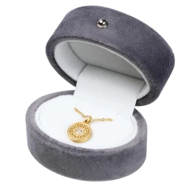 Image of XIZAO Velvet Necklace Box Jewelry Gift Boxes Pendant Bracelet Display Case Organizer for Wedding Engagement Anniversary