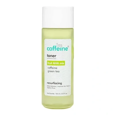 Image of mCaffeine Toner with Fruit AHA Mix and Green Tea Cooling Cucumber Tightens Pores, Reduces Oil Improves Skin Texture Alcohol Free 150 ml