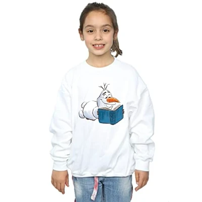 Image of Disney Girls Frozen Olaf Reading Sweatshirt White 12 13 Years