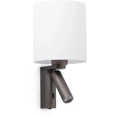 Image of Rob 1 Light Indoor Wall Reading White with Shade, E27