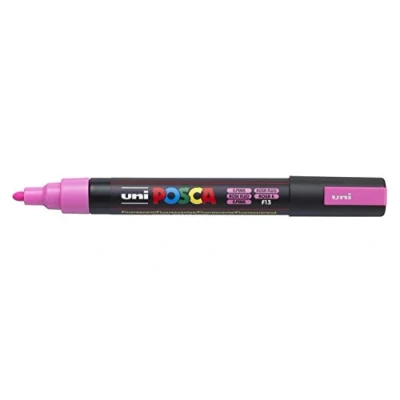 Image of Uni Ball Posca 182578 Marker Pen Medium Tip PC 5 m 1.8 2.5 mm Fluorescent Pink