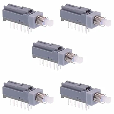 Image of Mini Push Button Latching PCB Switch 4PDT 30V Hobby DIY Electronic Components (Pack of 5)