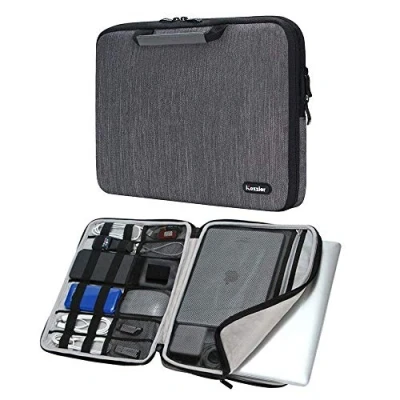 Image of iCozzier 13 13.3 Inch Handle Laptop Sleeve Electronic Accessories Organizer Protective Bag Cover for 13&quot; Macbook Air/Macbook Pro/Pro Retina CaseGrey