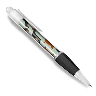 Image of Destination Vinyl ltd Beautiful and comfortable White Ballpoint Pen(Black Ink) Dachshund Sausage Dog Print #14369
