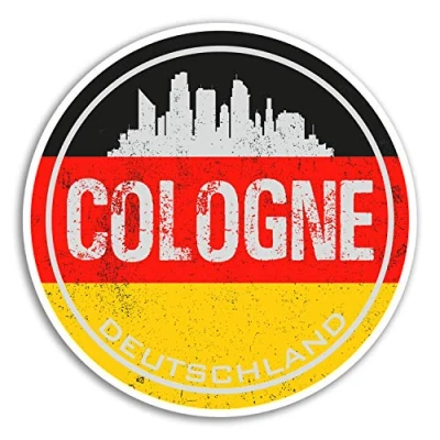 Image of 2 x 10cm Cologne Germany Vinyl Stickers Flag Sticker Laptop Luggage #20054 (10cm Wide)