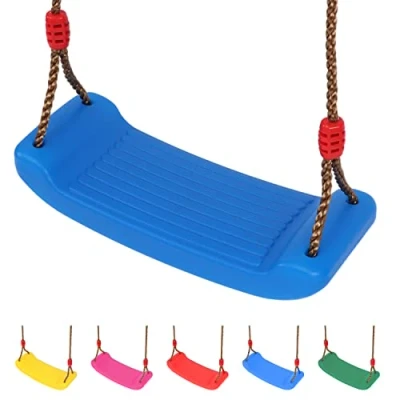 Image of SILVER VALLEY Deluxe Garden Swing Seat for Children Kids with Adjustable Reinforced Ropes Ideal Sets and Climbing Frames (Blue)