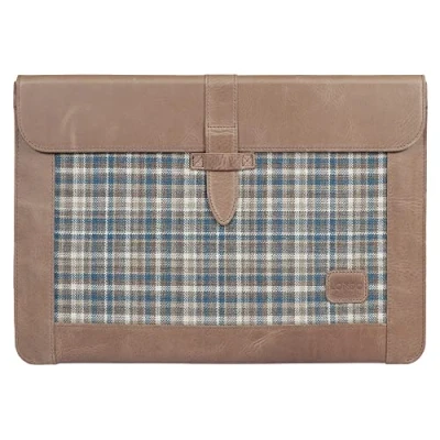 Image of Londo Top Grain Leather MacBook Bag Laptop Sleeve for Pro and Air Case Compatible with 14 Inch 13.3 (M2) 13 iPad 12.9 M1 2020 2021 2022 Models