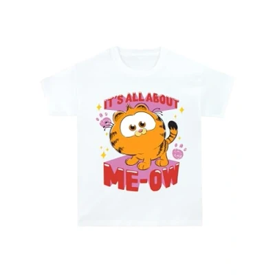 Image of Garfield T Shirt Funny Cat Tshirt Novelty Girls Girls’ Shirts White 4 5 Years