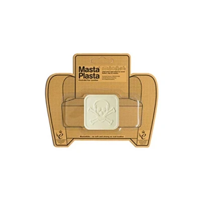 Image of MastaPlasta Self Adhesive Premium Leather Repair Patch Ivory Pirate 5cm x (2in 2in). First Aid for Sofas, Car Seats, Handbags, Jackets