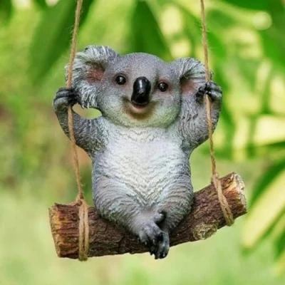 Image of Garden Mile Tree Hanging Swinging Resin Novelty Ornament Swing Indoor Outdoor Sculpture Statue Ornaments Decor Yard Art Figurines Patio Lawn Decoration Ornamental (Koala)