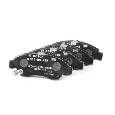 Image of BP1234, E190R0110751319 Brake pad set BOSCH 0 986 494 299 Low Metallic with acoustic wear warning mounting manual HONDA: Jazz 2