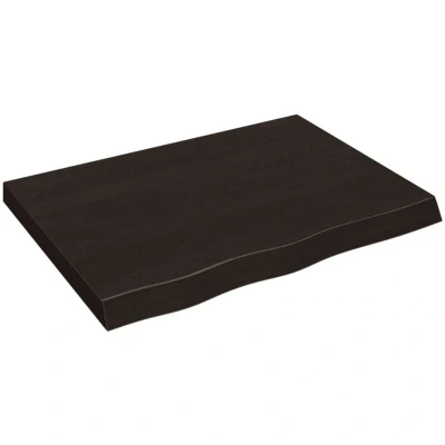 Image of vidaXL Wall Shelf Dark Brown 80x60x(2 6) cm Treated Solid Wood Oak