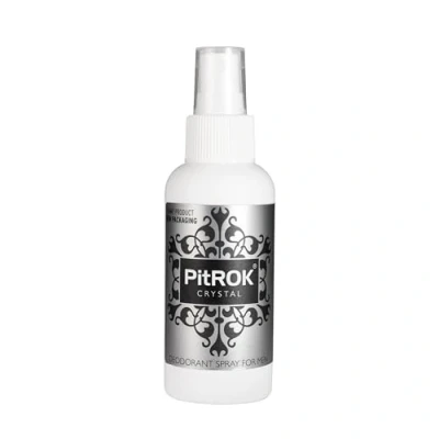 Image of PitROK Crystal Natural Deodorant Spray for Men, 1 x 100 ml, Pump Spray, Vegan, Cruelty Free, Sensitive Skin Deodorant, with Aloe Vera and Grapefruit Seed Extract. Made in the UK.