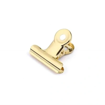 Image of Coideal Small Metal Bull Clips, 30 Pcs Mini Gold Hinge Clips Binder Paper Clamps for Art Crafts, Photos, Office (Light Gold, 22mm)