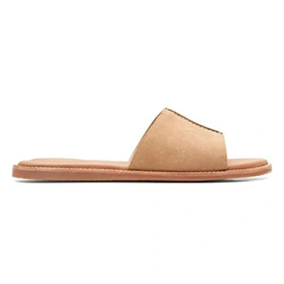 Image of Clarks Women&#039;s Karsea Mule Slide Sandal, Light Tan Suede, 5.5 UK