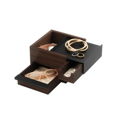 Image of Umbra Mini Stowit Jewelery Box, Walnut/Black