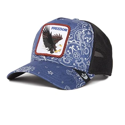 Image of Goorin Bros. Unisex The Farm Paisley Collection Adjustable Mesh Trucker Cap, Navy (A W in A D), One Size
