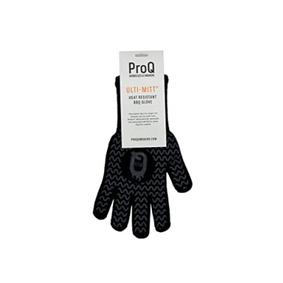 Image of ProQ Ulti Mitt (Single) Heat Resistant BBQ Oven Glove Non Slip Silicone Barbecue for BBQ, Smoker, Grill &amp; More, Heatproof