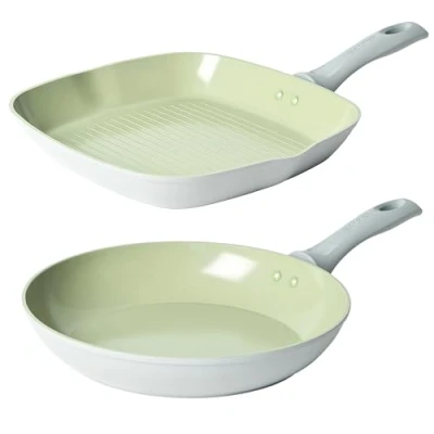 Image of Salter Healthy Ceramic Non Stick Coating, Induction Cookware, Aluminium Egg Pancake Cooking Skillet/Grill Pan for Steak