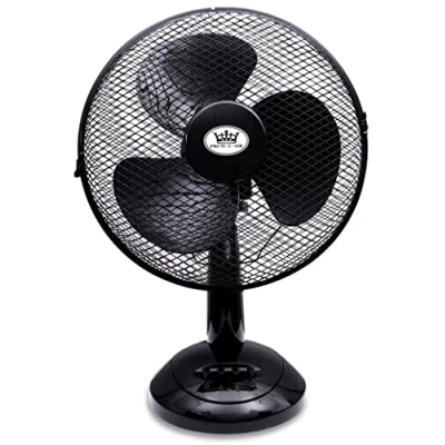 Image of Prem i air Portable Electric Powerful Oscillating Cooling Desk Fan with 2 Airflow Speed Settings, Adjustable Tilt and Quiet Operation For Use in Homes Offices Black 12 Inch