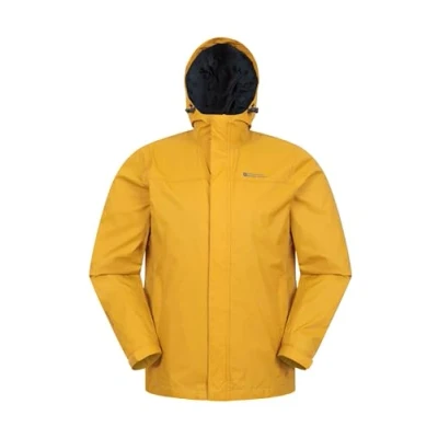 Image of Mountain Warehouse Torrent Mens Waterproof Rain Jacket &amp; Lightweight Raincoat with Taped Seams, Zipped Pockets For Spring Summer Travelling Outdoors Mustard 4XL