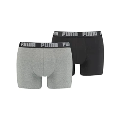 Image of PUMA Men&#039;s Boxer, Dark Grey Melange/Black, XXL (Pack of 2)